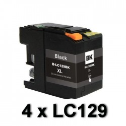 Pack 4 Brother LC129 Noire compatible