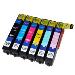 4 packs T24 XL compatible Epson (4 Sets complet de 6 cartouches) compatibles