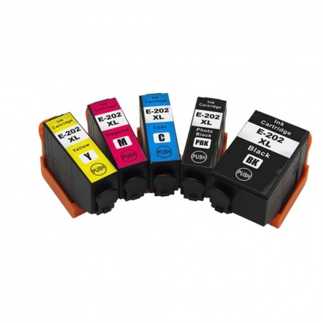 Pack epson 202 xl compatible 5 cartouches